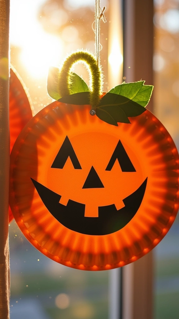 Paper Plate Pumpkin Faces