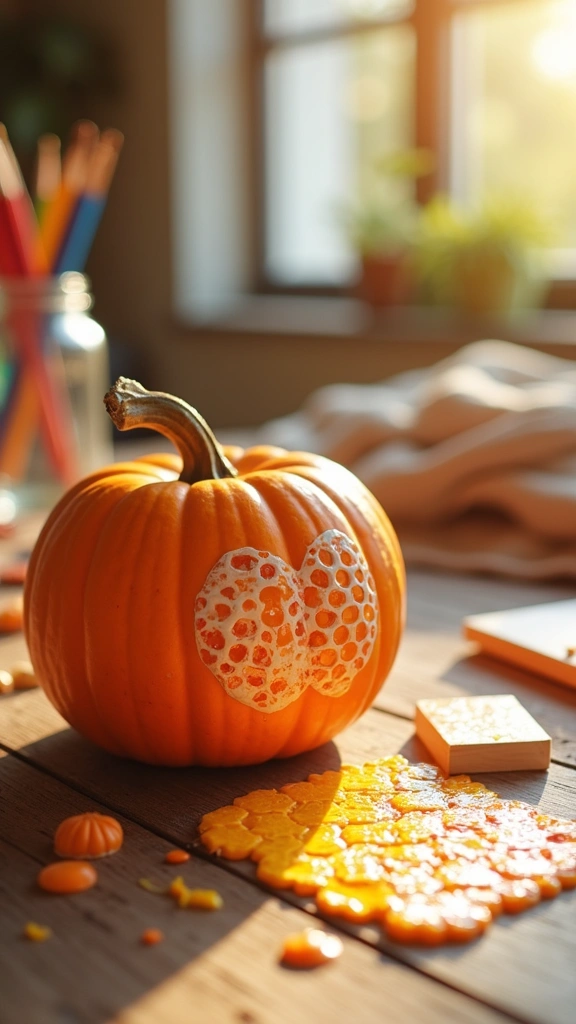 Bubble Wrap Stamped Pumpkins