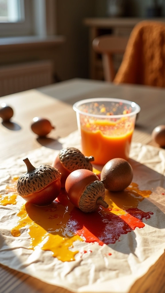 Shaker Bottle Painted Acorns