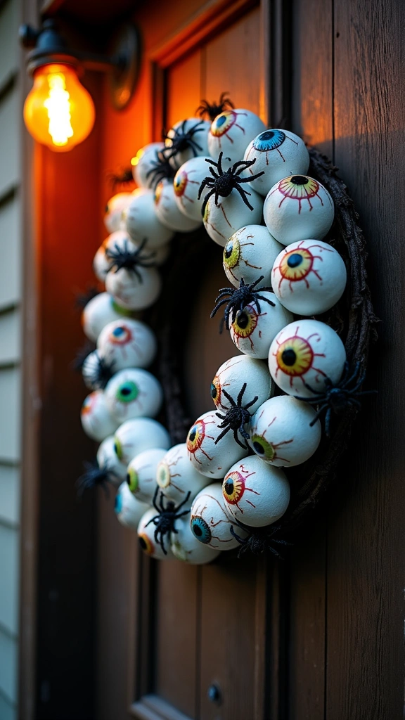 Creepy Crawler Eyeball Wreath