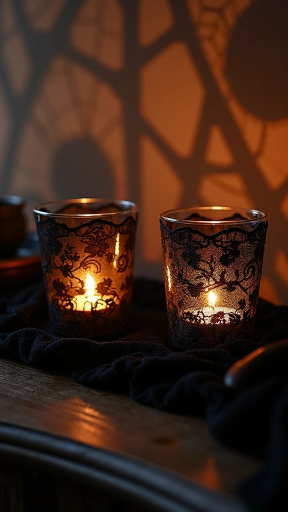 Black Lace Votive Holders