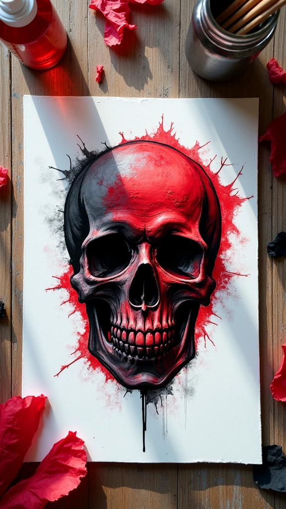 Bleeding Tissue Paper Skulls