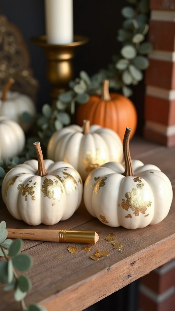 Metallic Gold Leaf Gourds