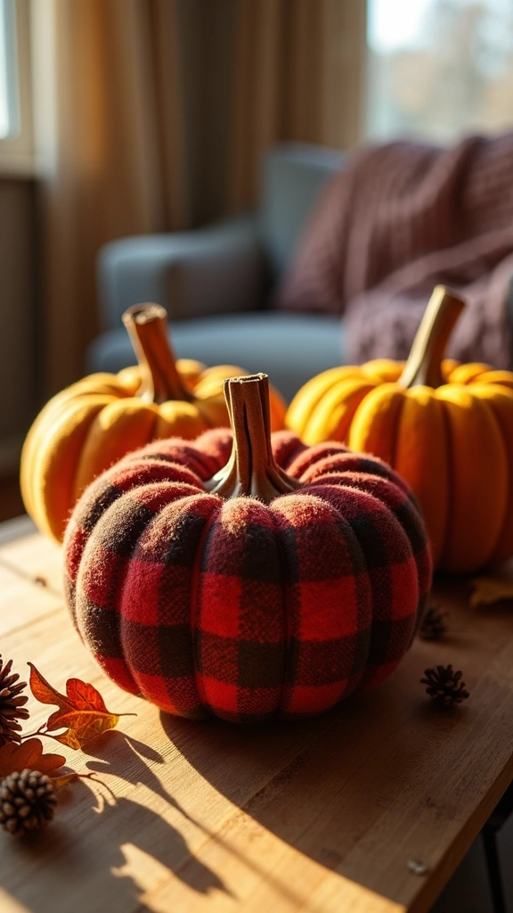 Upcycled Flannel Shirt Pumpkins