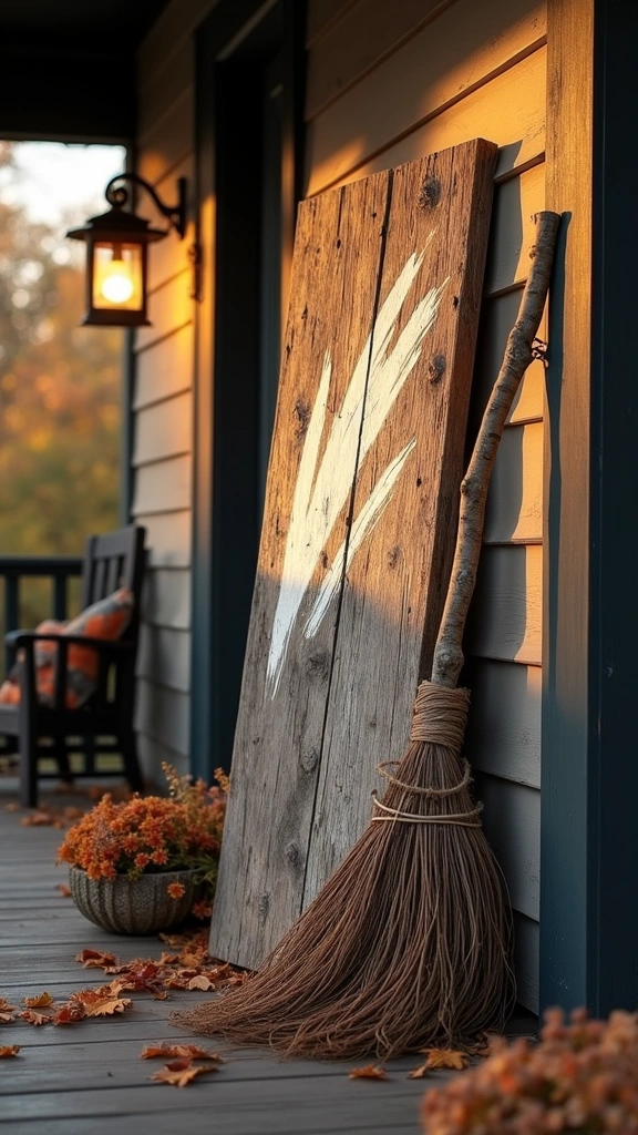 Witch Broomstick Parking Sign
