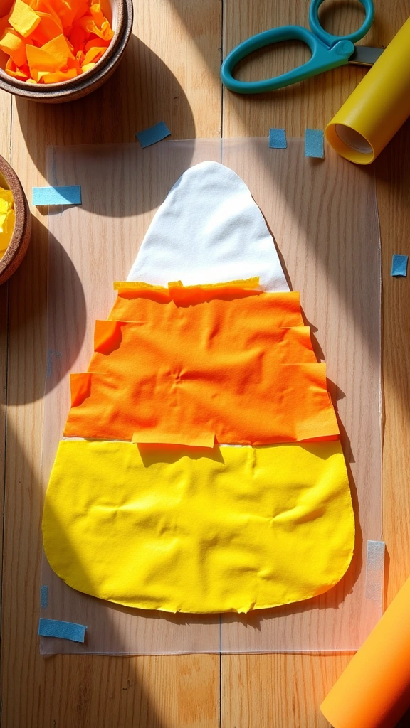 Suncatcher Tissue Paper Candy Corn