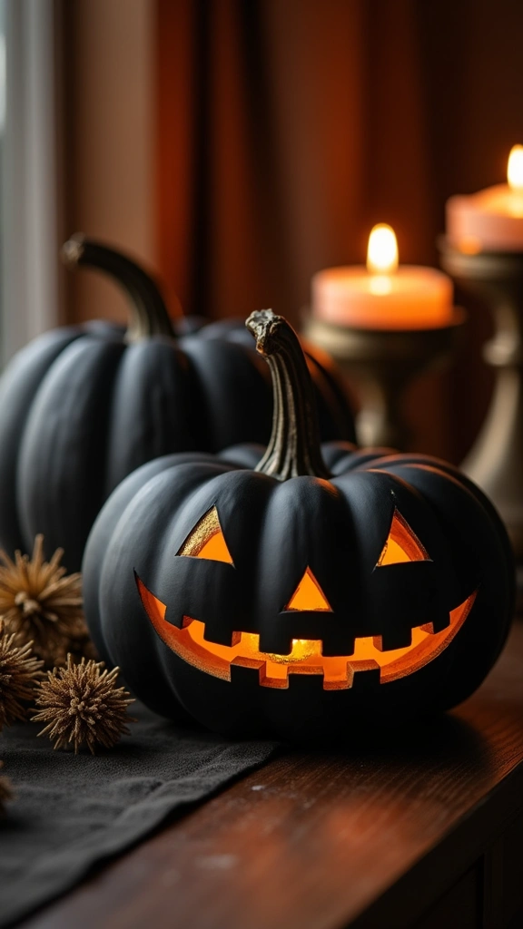 Matte Black Jack-o'-Lanterns