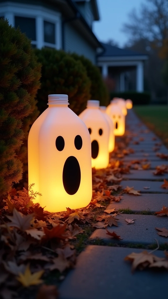 Upcycled Milk Jug Ghosts