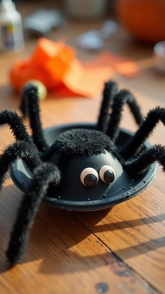 Fuzzy Paper Plate Spiders