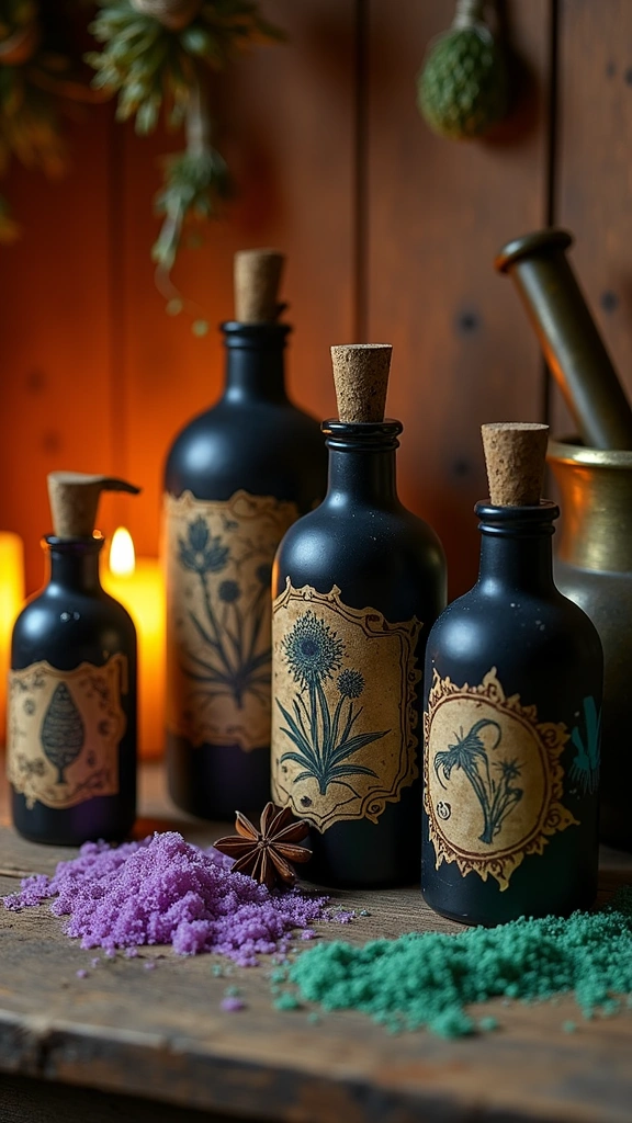Upcycled Apothecary Potion Bottles