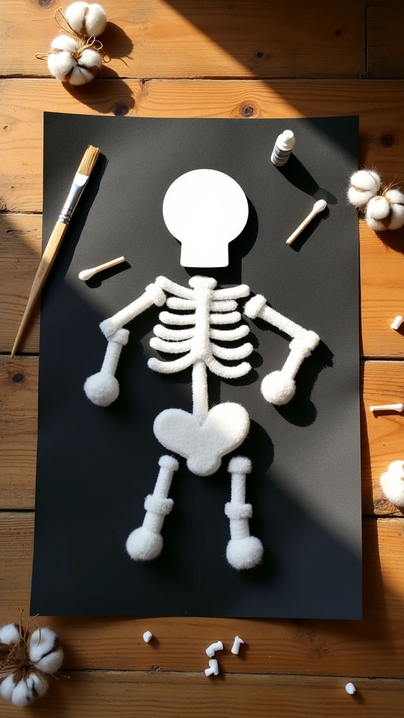Cotton Ball Skeletons