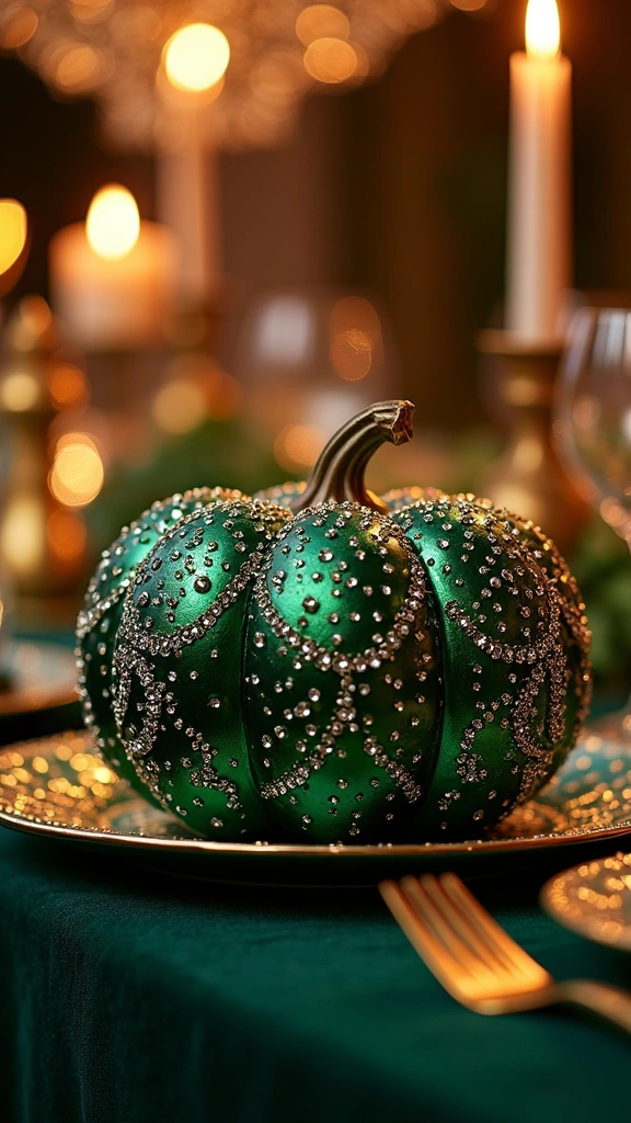 Jewel Encrusted Glam Pumpkins