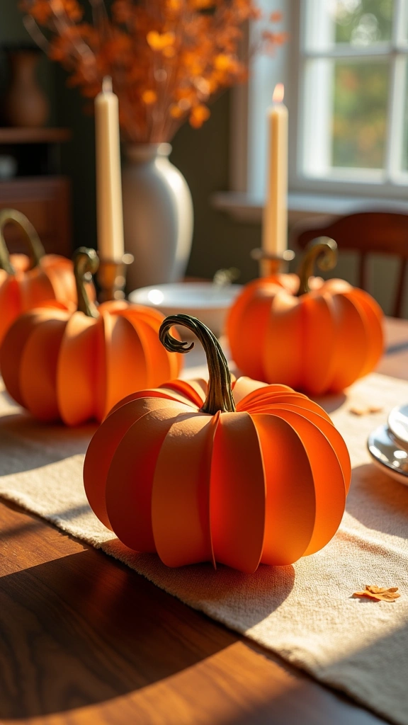 Striped 3D Paper Pumpkins