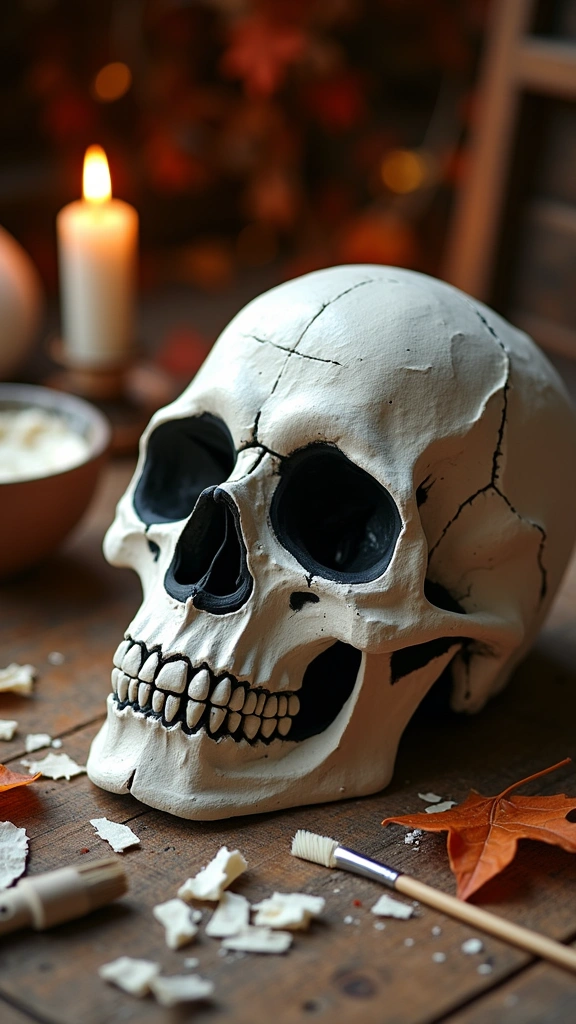 Newspaper Papier-Mâché Skulls