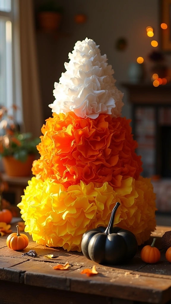 Scrunchy Tissue Paper Candy Corn