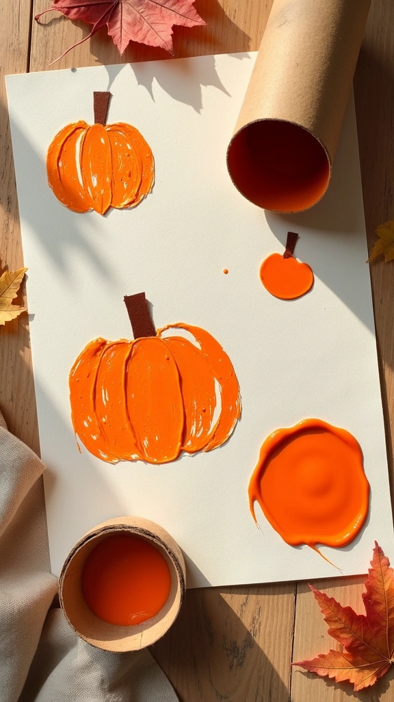 Toilet Paper Roll Squish Pumpkins