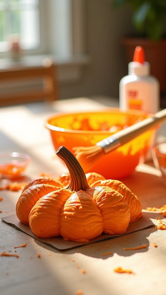 Homemade Puffy Paint Pumpkins