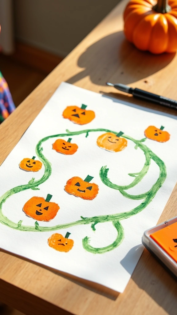 Messy Fingerprint Pumpkin Patch