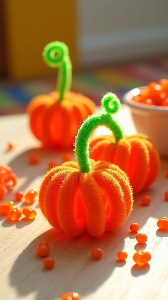 Beaded Pipe Cleaner Pumpkins