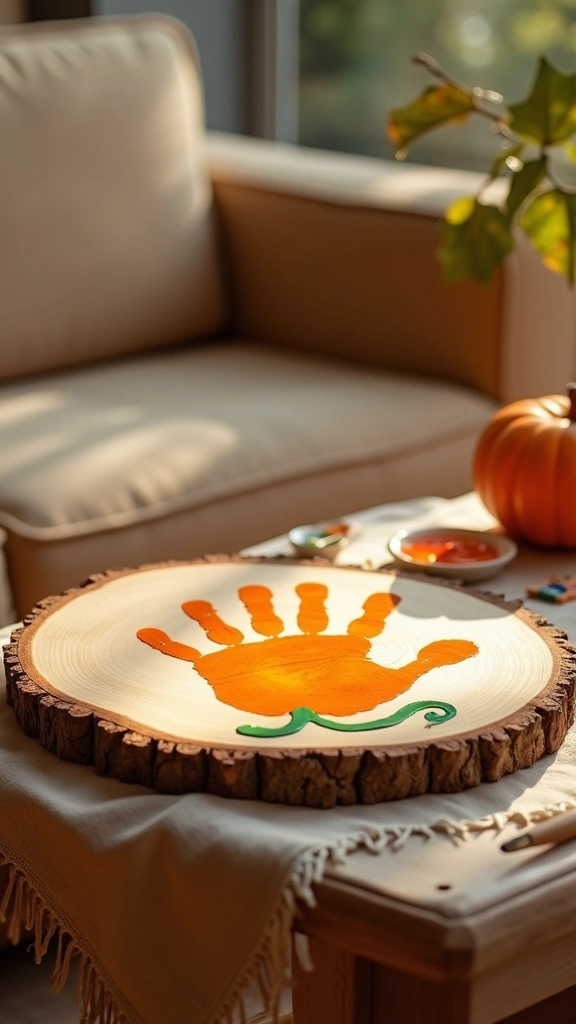 Sweet Handprint Pumpkin Keepsakes