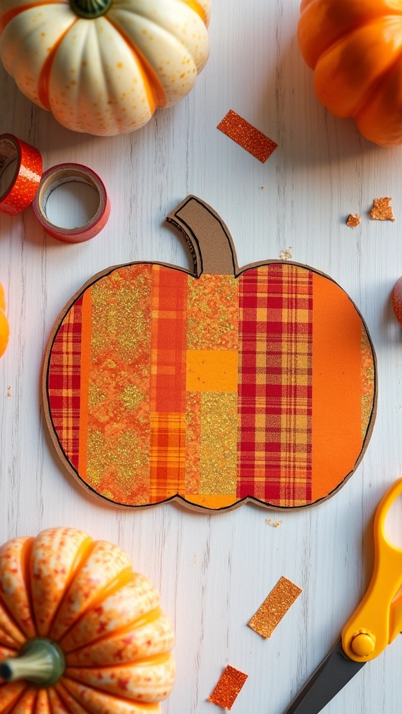 Low-Mess Washi Tape Pumpkins