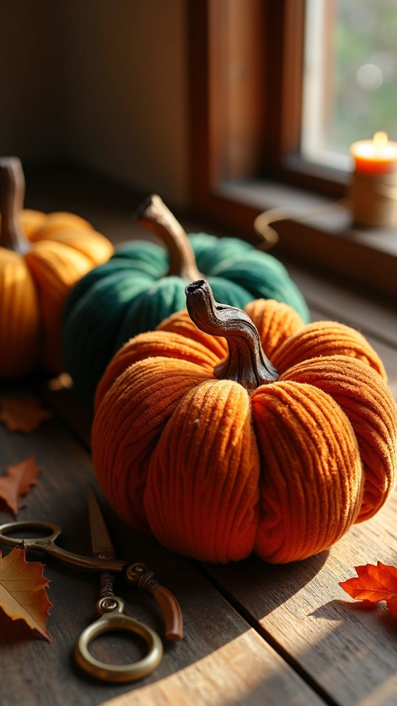 Velvet Scrap Fabric Pumpkins