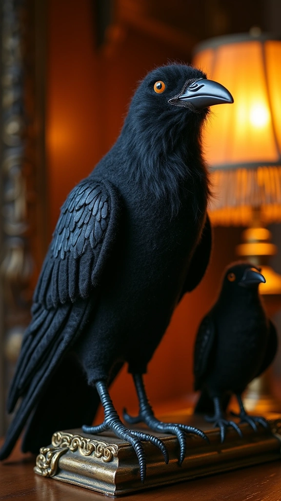 Stuffed Wool Crows