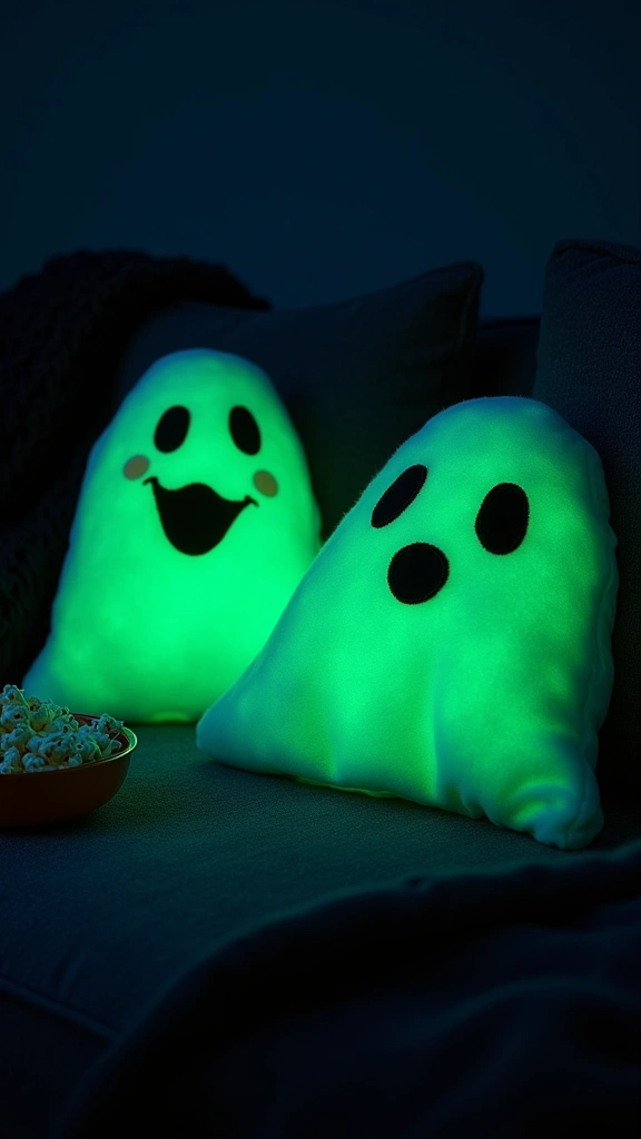Glow-in-the-Dark Ghost Cushions