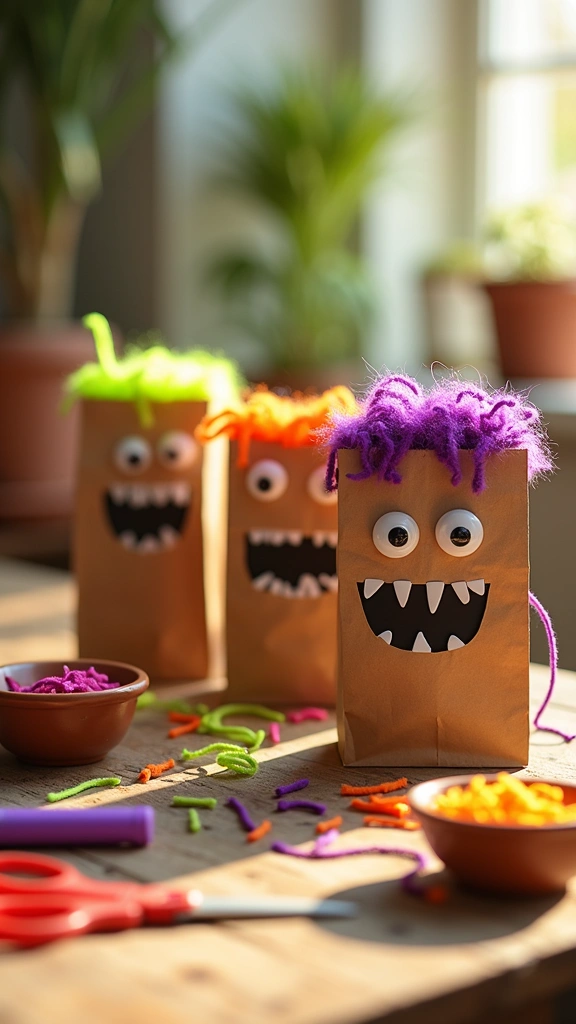 Paper Bag Monster Puppets