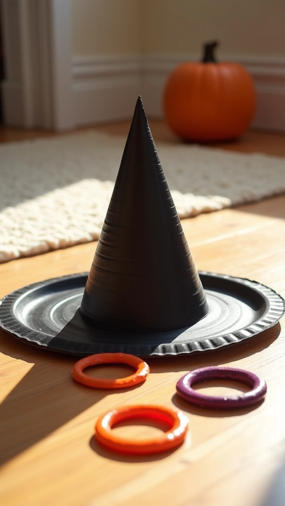 Paper Plate Witch Hat Ring Toss