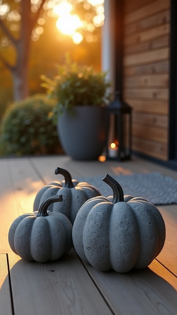 Faux Concrete Texture Pumpkins