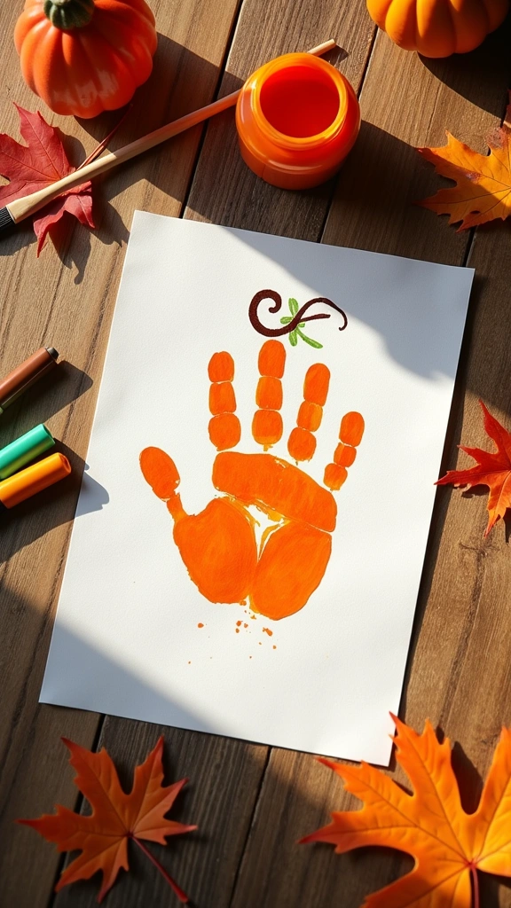 The Classic Orange Handprint Pumpkin