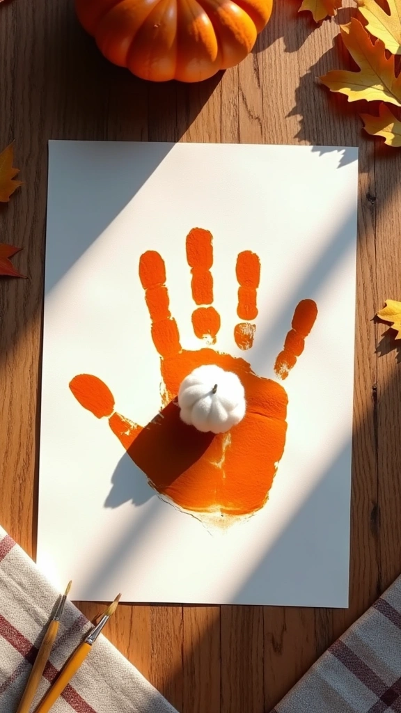 A Slice of Pumpkin Pie Handprint