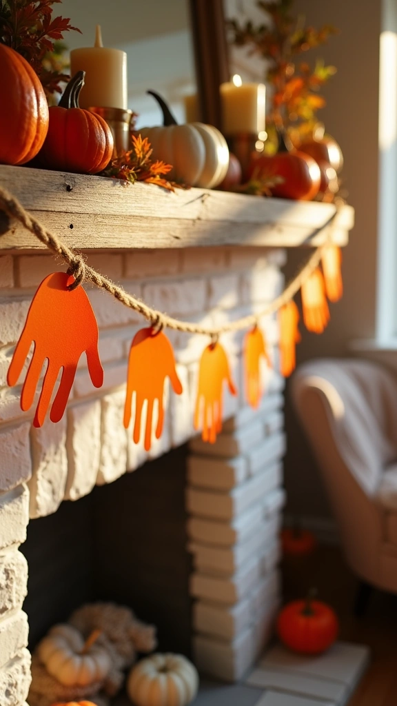 Handprint Pumpkin Bunting Garland