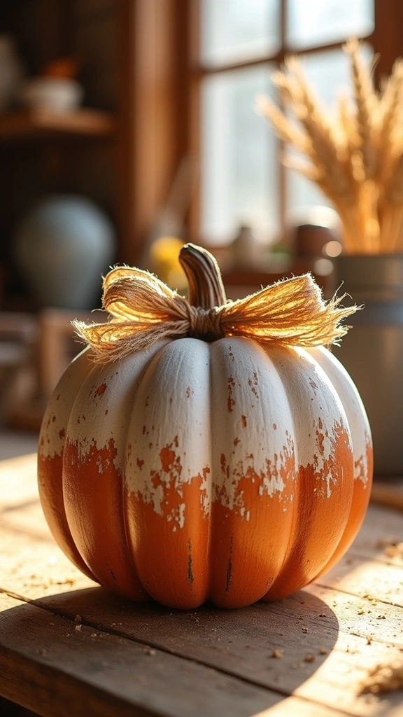 Distressed Beadboard Pumpkins