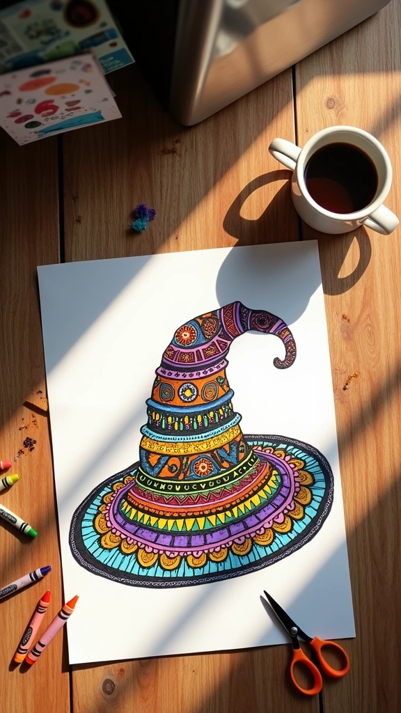 The Printable Coloring Page Hat