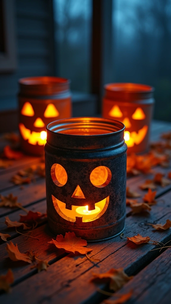 Tin Can Jack-o'-Lanterns