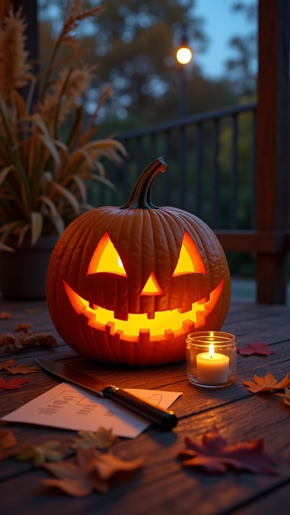 The Classic Grinning Jack-O'-Lantern Stencil