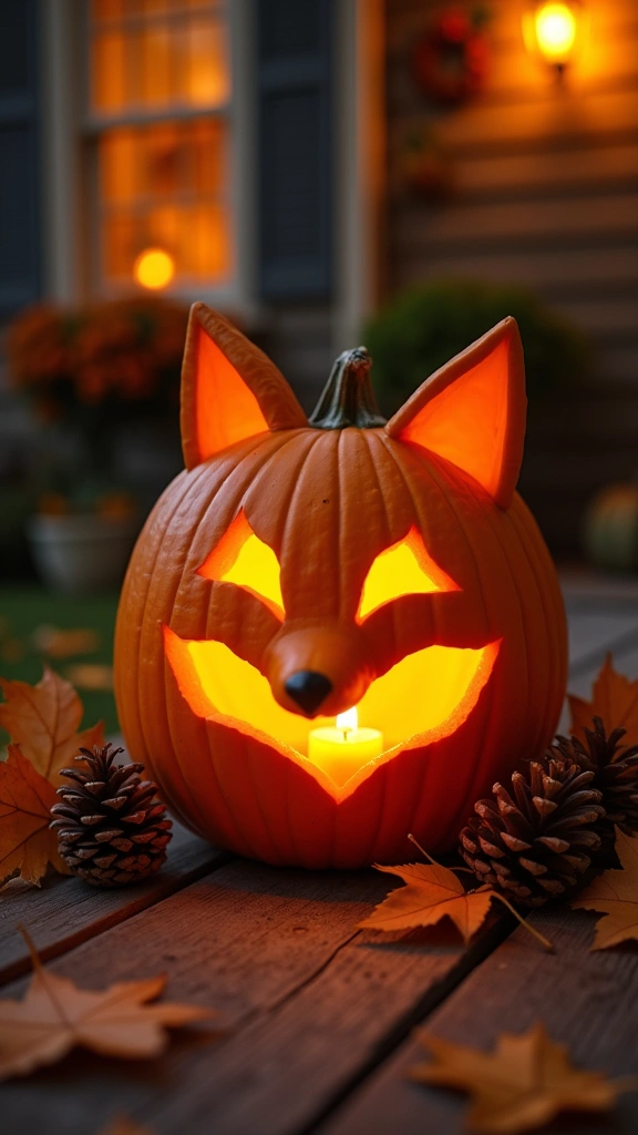 Sweet Woodland Fox Carving Template