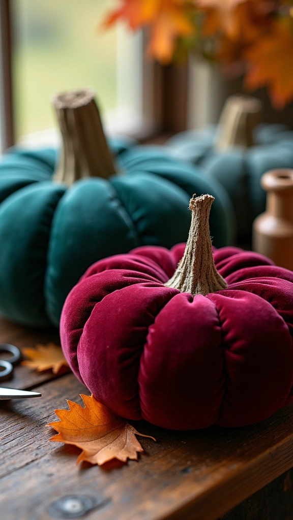 Luxurious Stuffed Velvet Pumpkins