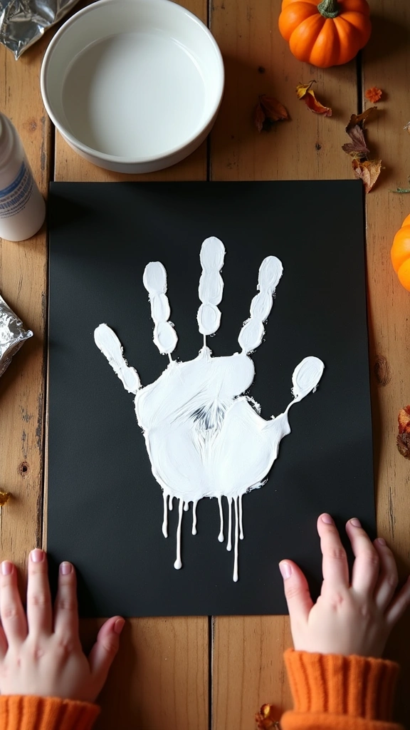 Classic White Paint Ghosts on Dark Cardstock