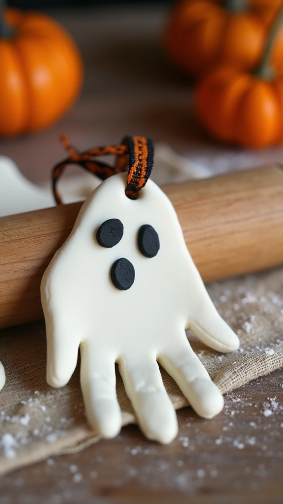 Salt Dough Handprint Ghost Keepsakes
