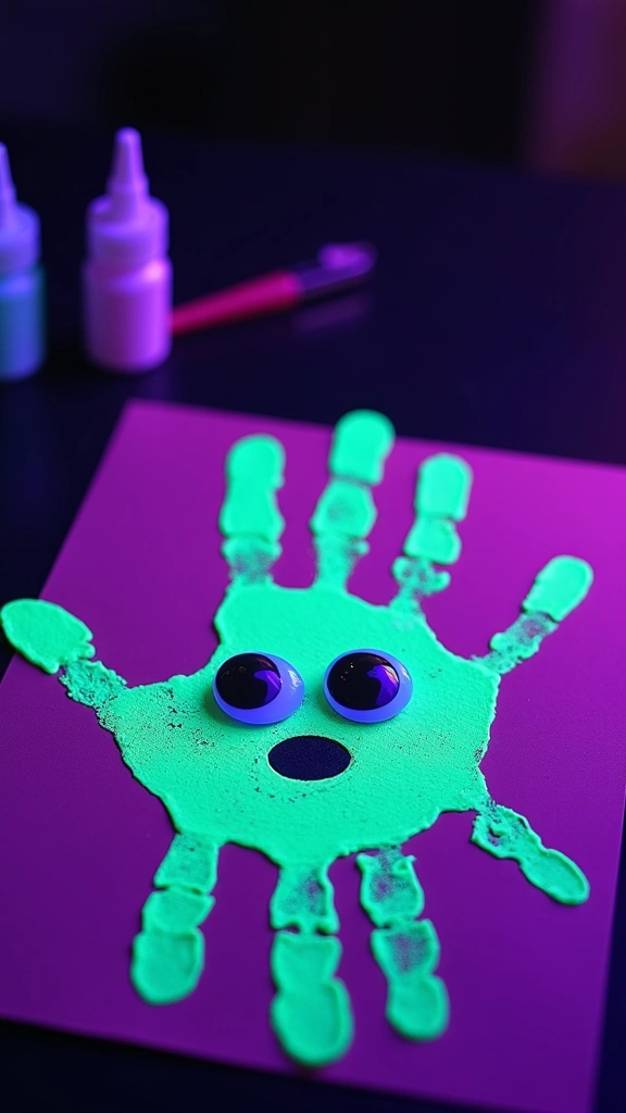 Glowing Neon Ghost Handprints