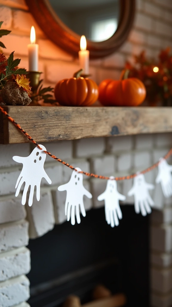 Handprint Ghost Garland for the Mantle
