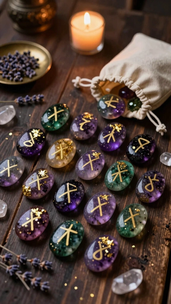 Hand-Cast Resin Rune Stones