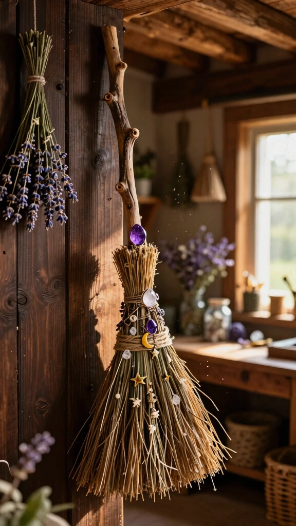 Decorated Ritual Broomsticks (Besoms)