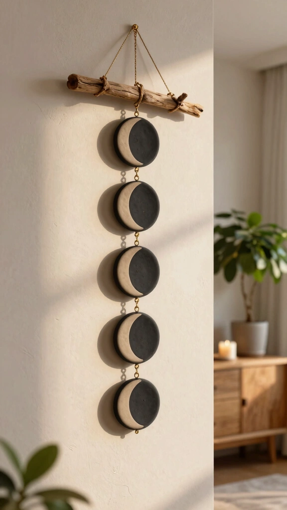Moon Phase Clay Wall Hangings