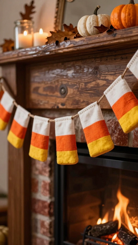 Scrap-Fabric Candy Corn Garland