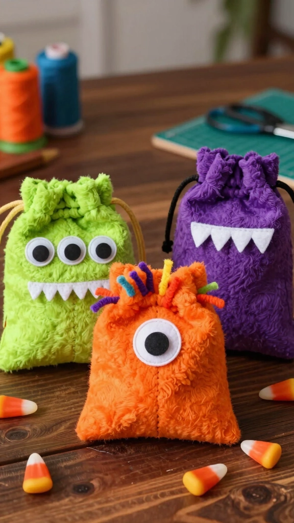 Fabric Monster Treat Bags