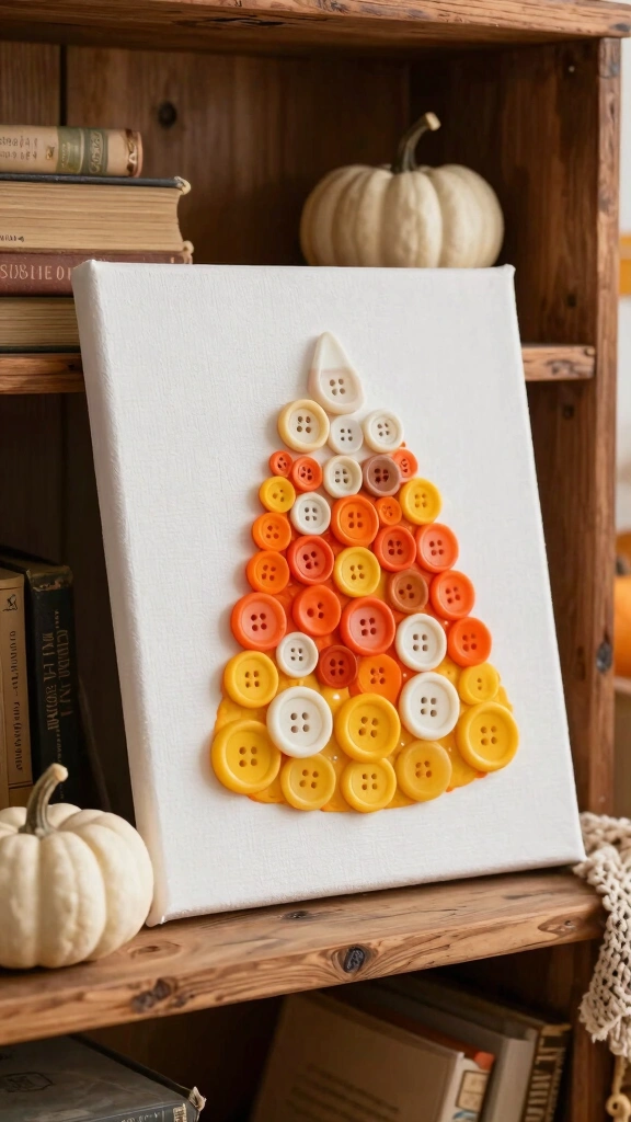 Candy Corn Button Canvas Art